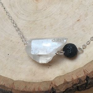 Jewelry - Clear Quartz Crystal & Lava Bead Diffuser Necklace Jewelry - Clear Quartz Crystal & Lava Bead Diffuser Necklace